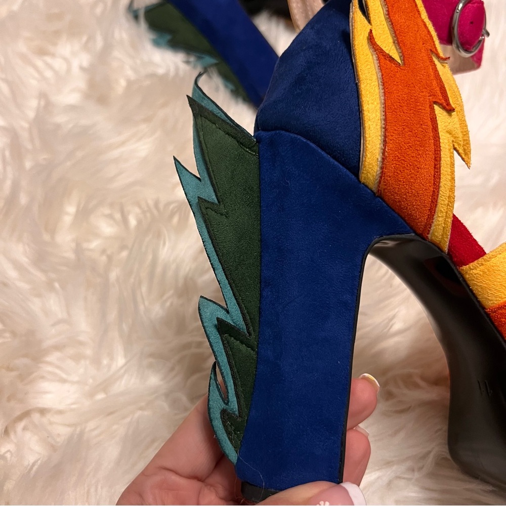 Fsj Multicolor Lightning Bolt Platform Heels Prid… - image 6